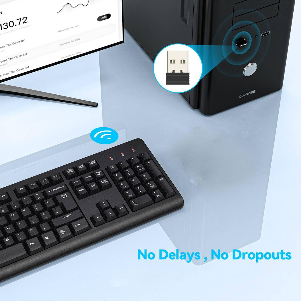 2.4G Wireless Keyboard UK Layout Full Size