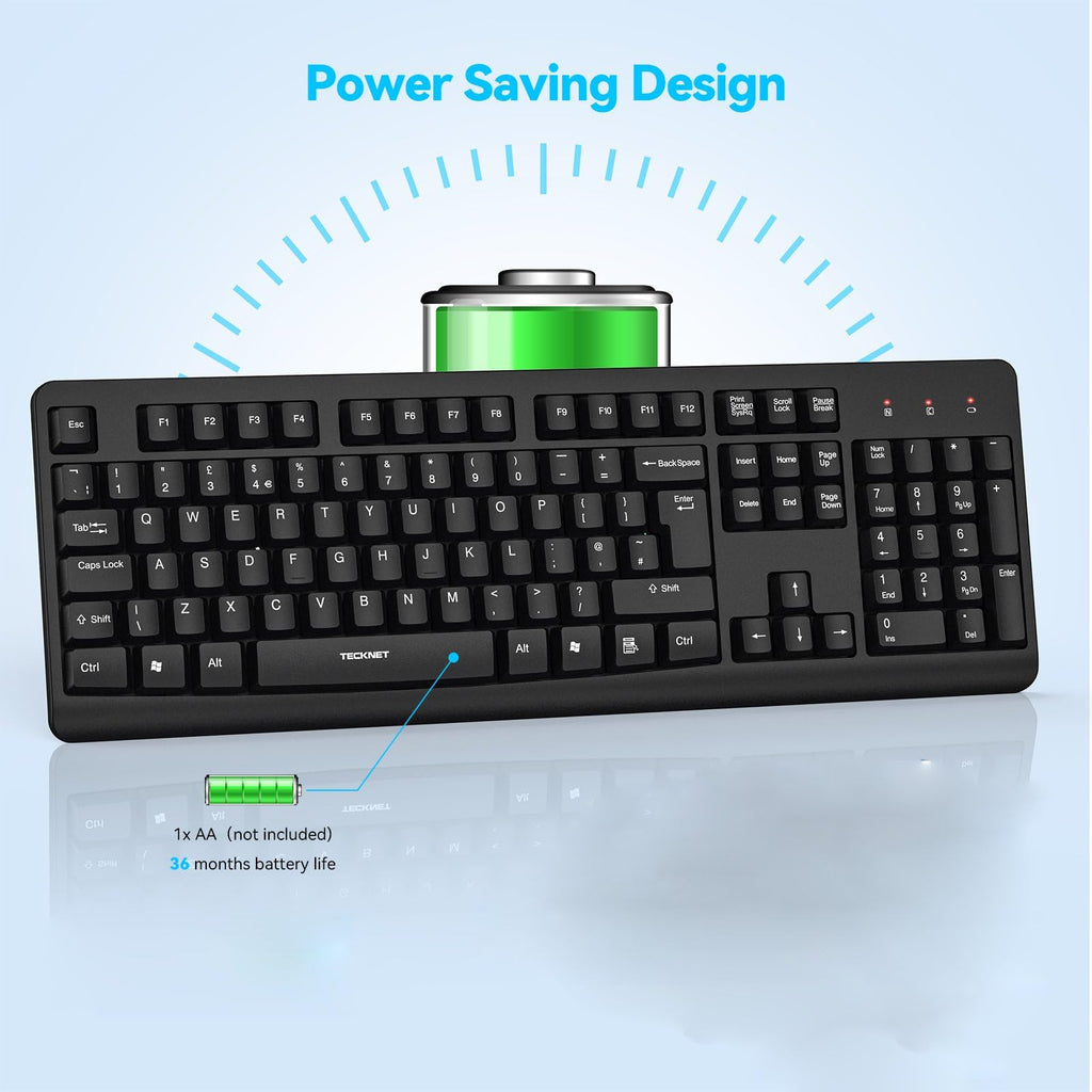 2.4G Wireless Keyboard UK Layout Full Size