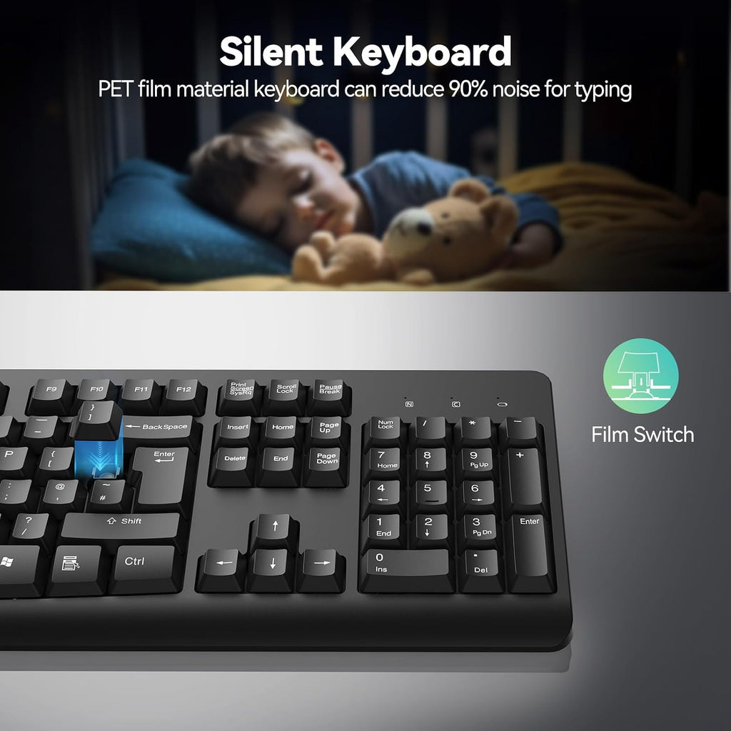 2.4G Wireless Keyboard UK Layout Full Size