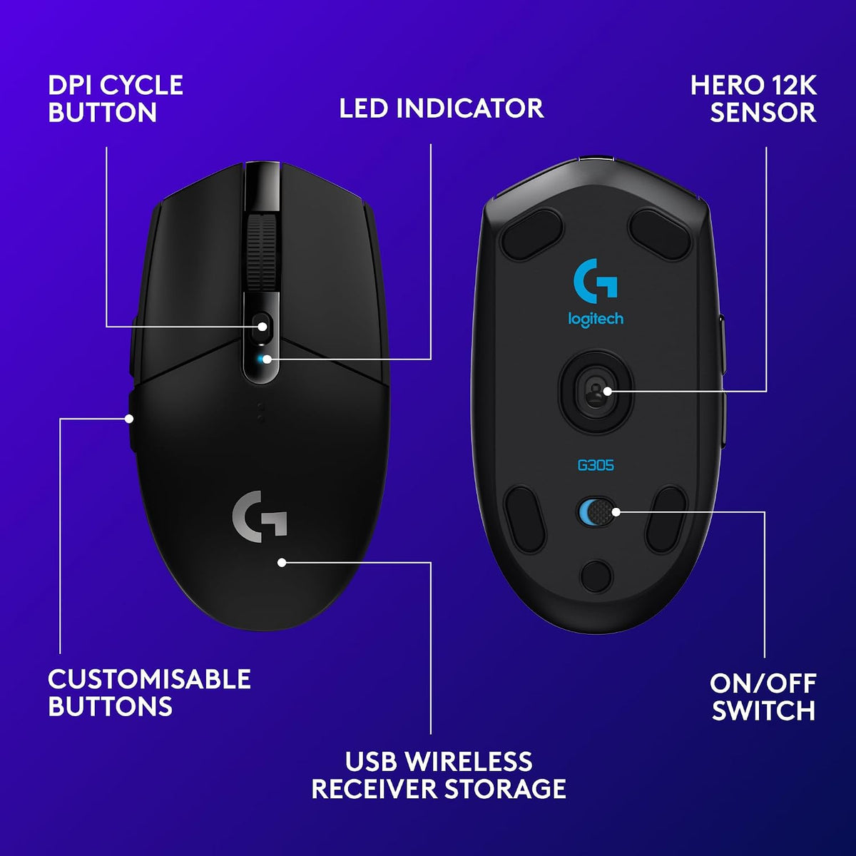 Logitech G G305 LIGHTSPEED Wireless Gaming Mouse