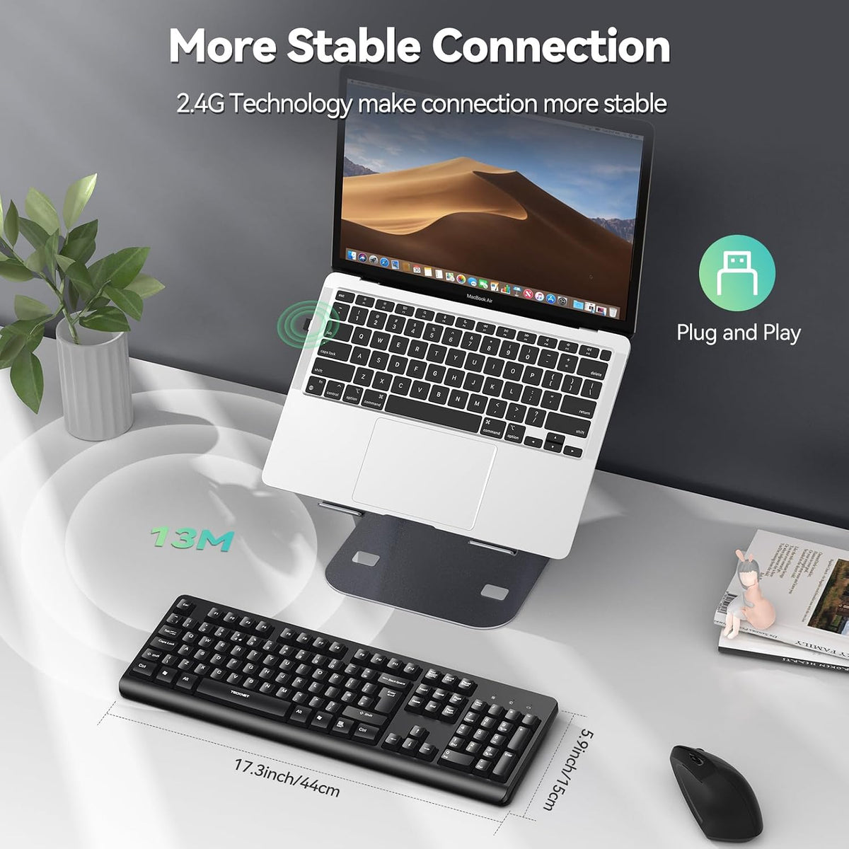 2.4G Wireless Keyboard UK Layout Full Size