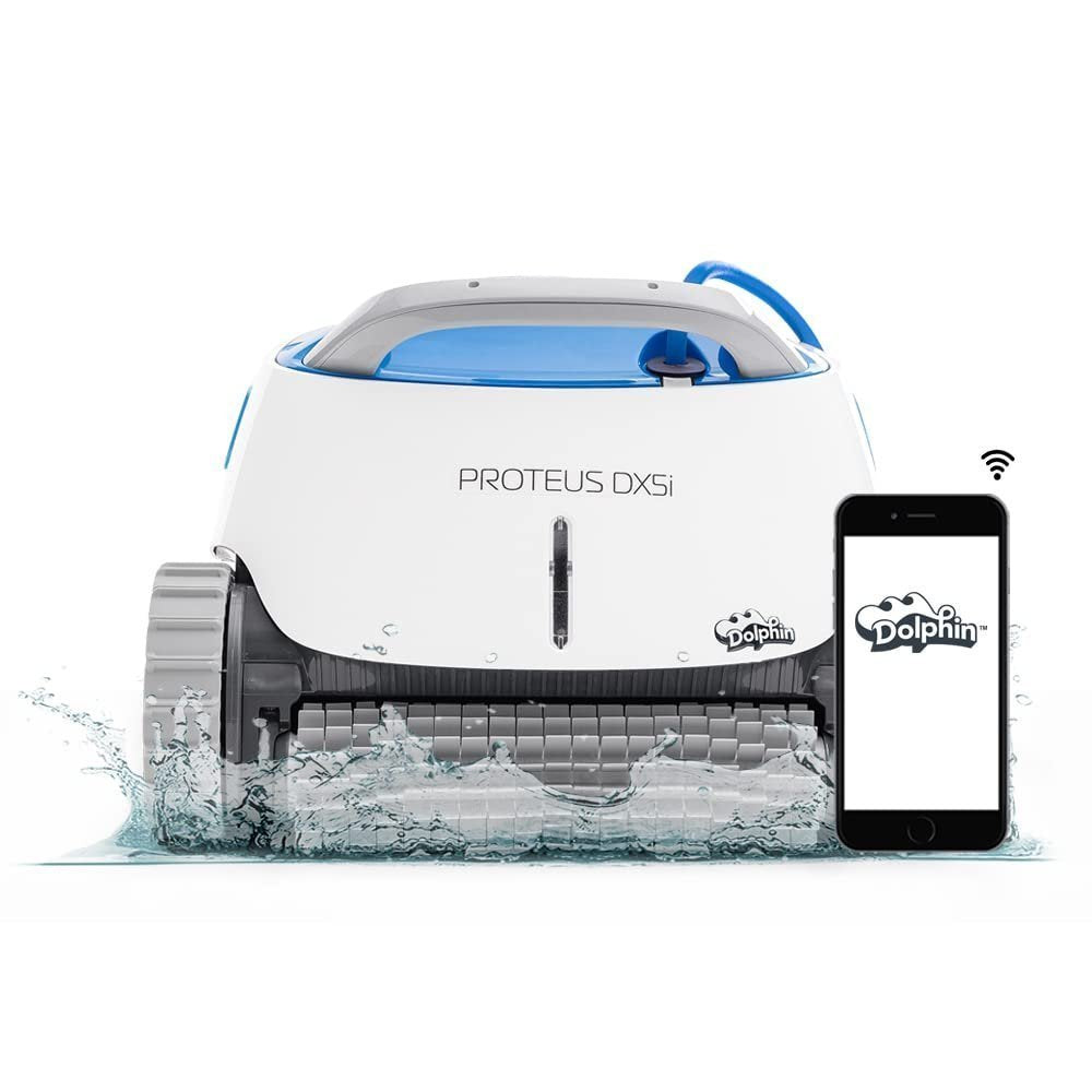 Dolphin Proteus DX5i Wi-Fi Robotic Pool Cleaner with Waterline Scrubber – For Pools up to 50 ft image 0