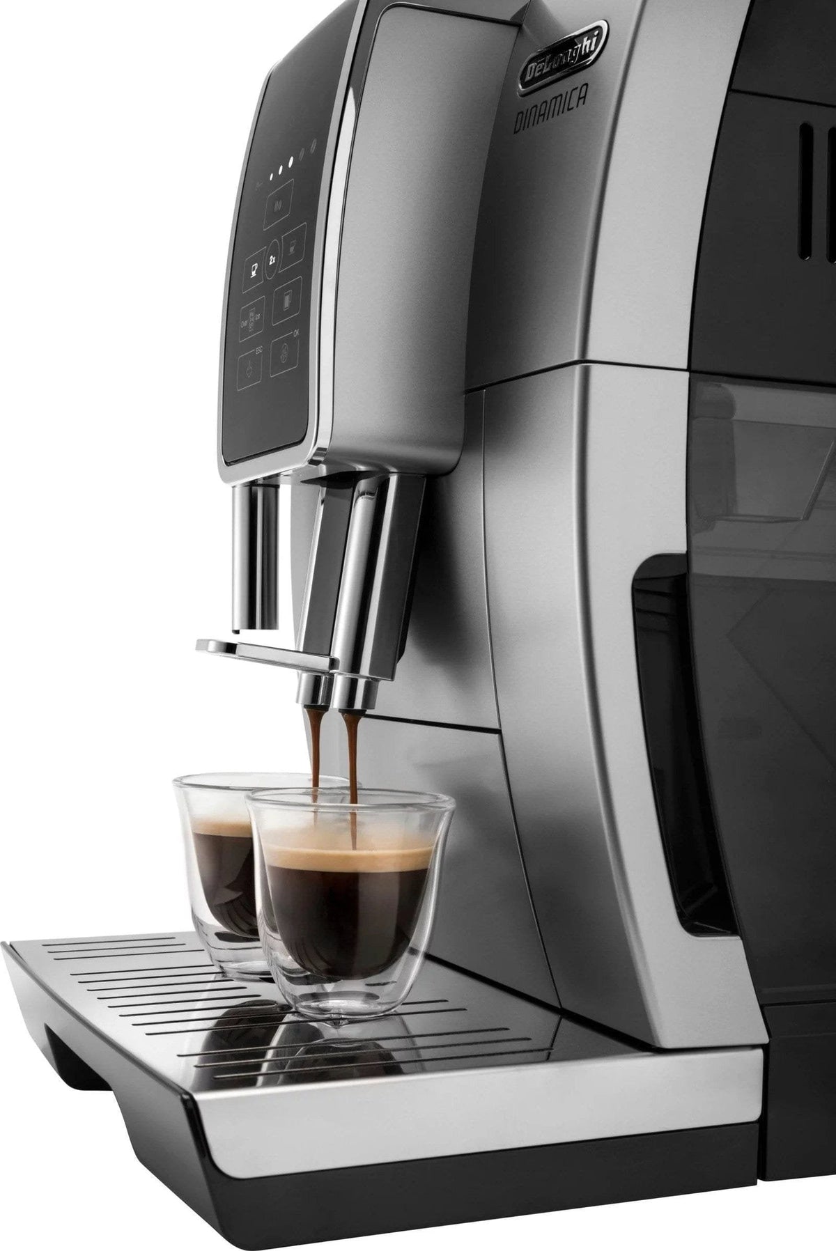 De’Longhi – Dinamica TrueBrew Over Ice Fully Automatic Coffee and Espresso Machine- Chrome and Black image 3