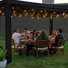 16×12 trenton modern steel pergola with sail shade soft canopy image 7