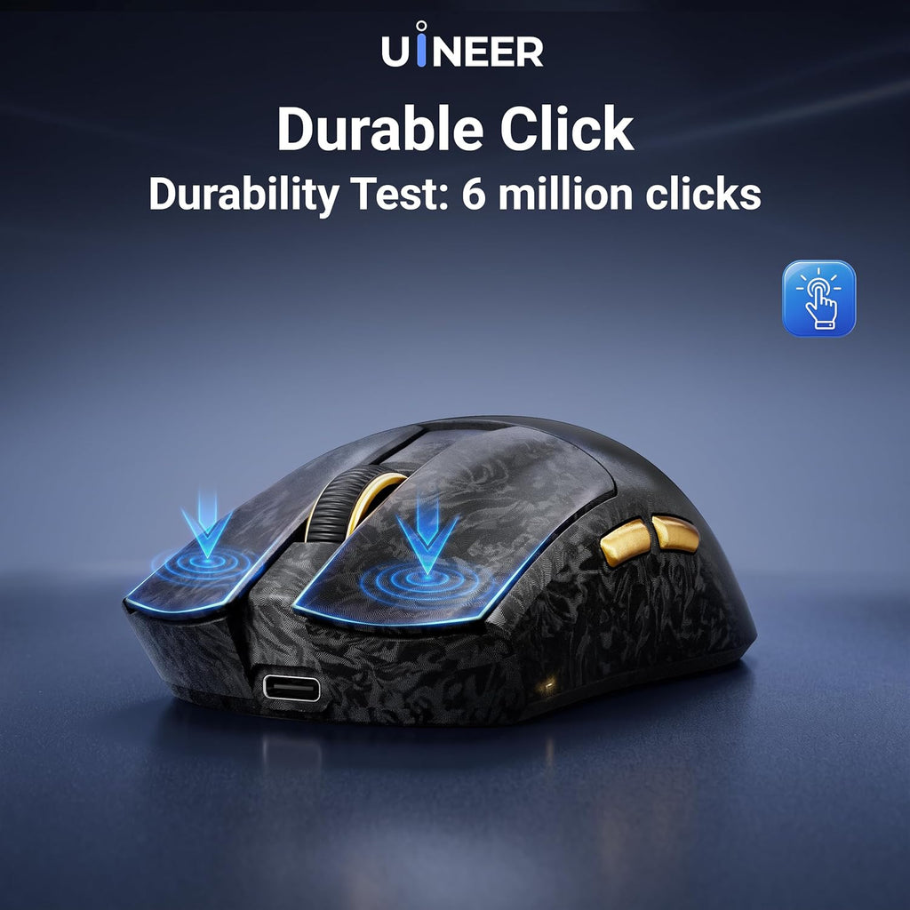 Uineer Wireless Gaming Mouse, Tri‑Mode 2.4G/Bluetooth/Wired, 32000 DPI