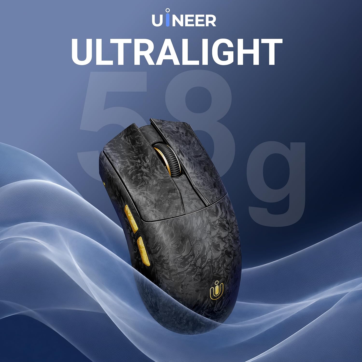 Uineer Wireless Gaming Mouse, Tri‑Mode 2.4G/Bluetooth/Wired, 32000 DPI