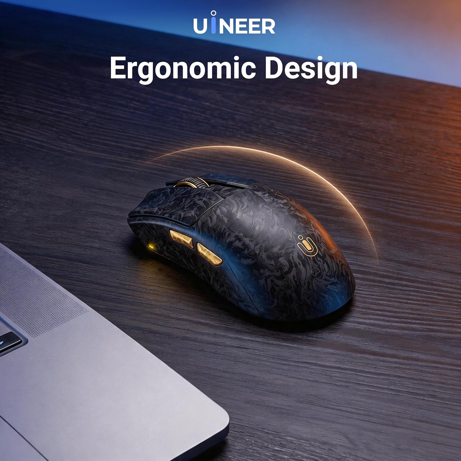 Uineer Wireless Gaming Mouse, Tri‑Mode 2.4G/Bluetooth/Wired, 32000 DPI