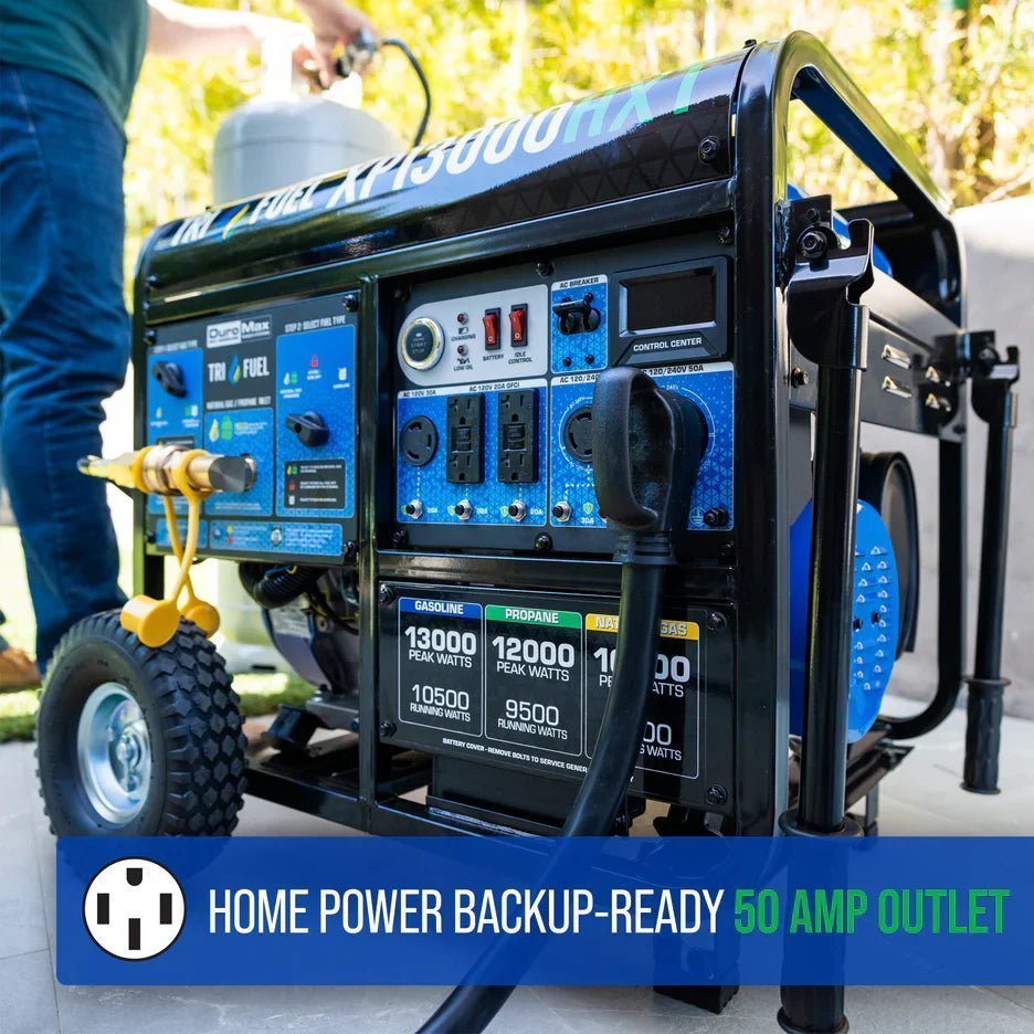 DuroMax XP13000HXT 13,000 Watt Electric Start Tri-Fuel Portable Generator w/ CO Alert image 4