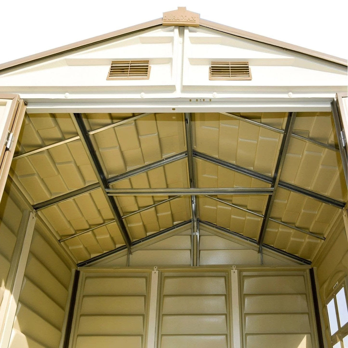 DuraMax 8ft x 6ft Storeall Vinyl Shed with Foundation Kit and window image 8