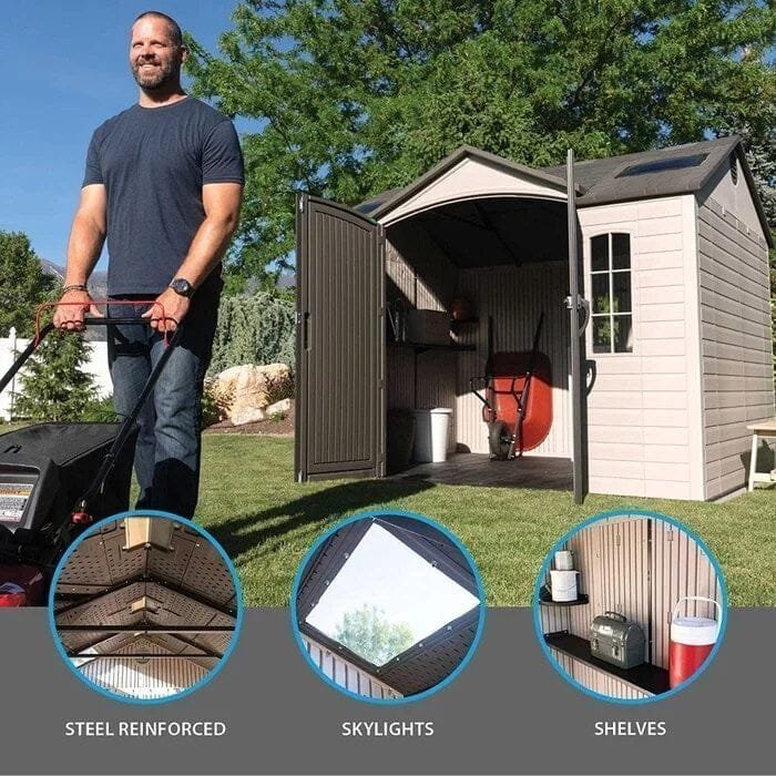 Side 10 ft. W x 8 ft. D Plastic Storage Shed image 10