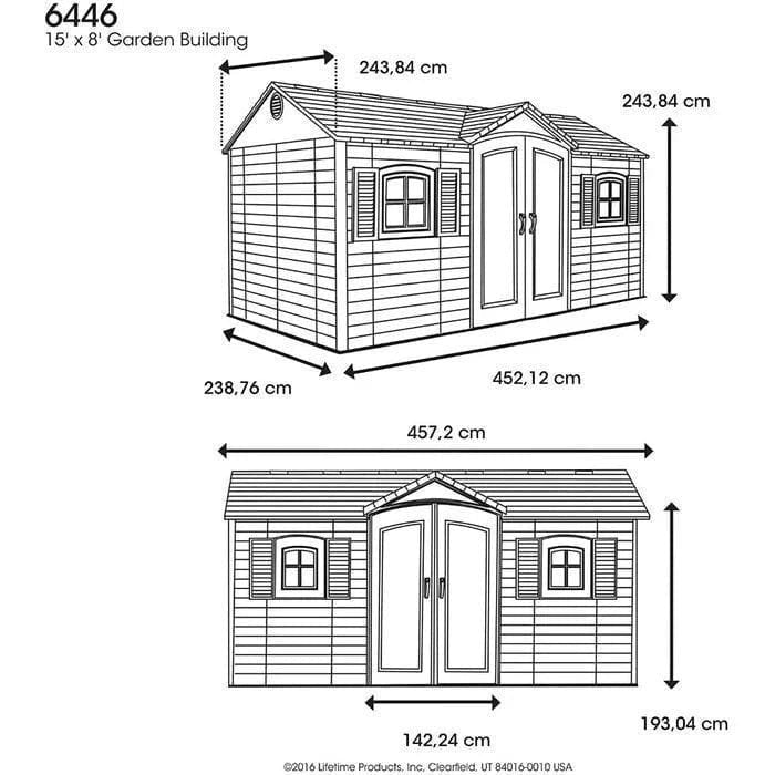 Side entry 15 ft. W x 8 ft. D plastic storage shed with assembly image 4