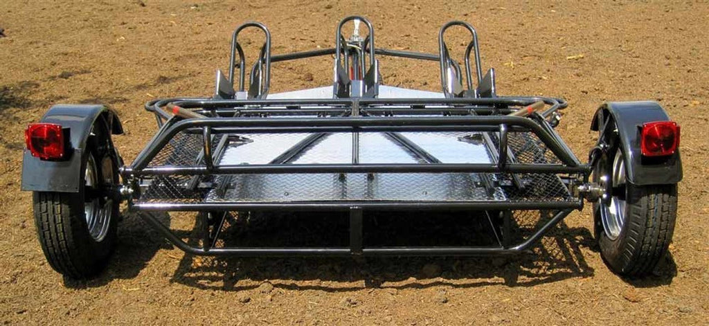 Stand, Store or Roll Ride-Up 3-Rail Motorcycle Trailer image 9