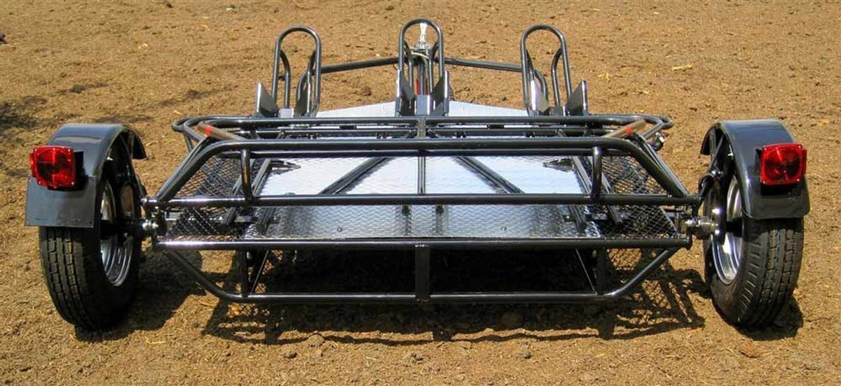 Stand, Store or Roll Ride-Up 3-Rail Motorcycle Trailer image 9