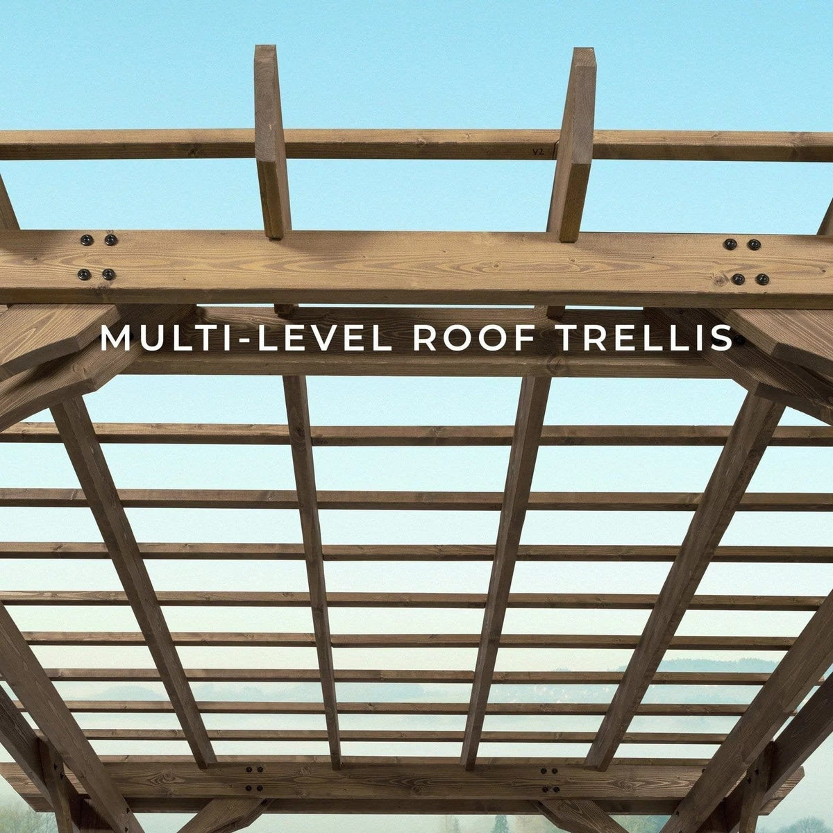 12×10 Fairhaven Pergola, Rustic Finish image 2