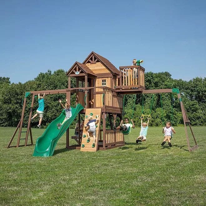 Backyard Discovery Skyfort II Cedar Swing Set/PlaySet image 0