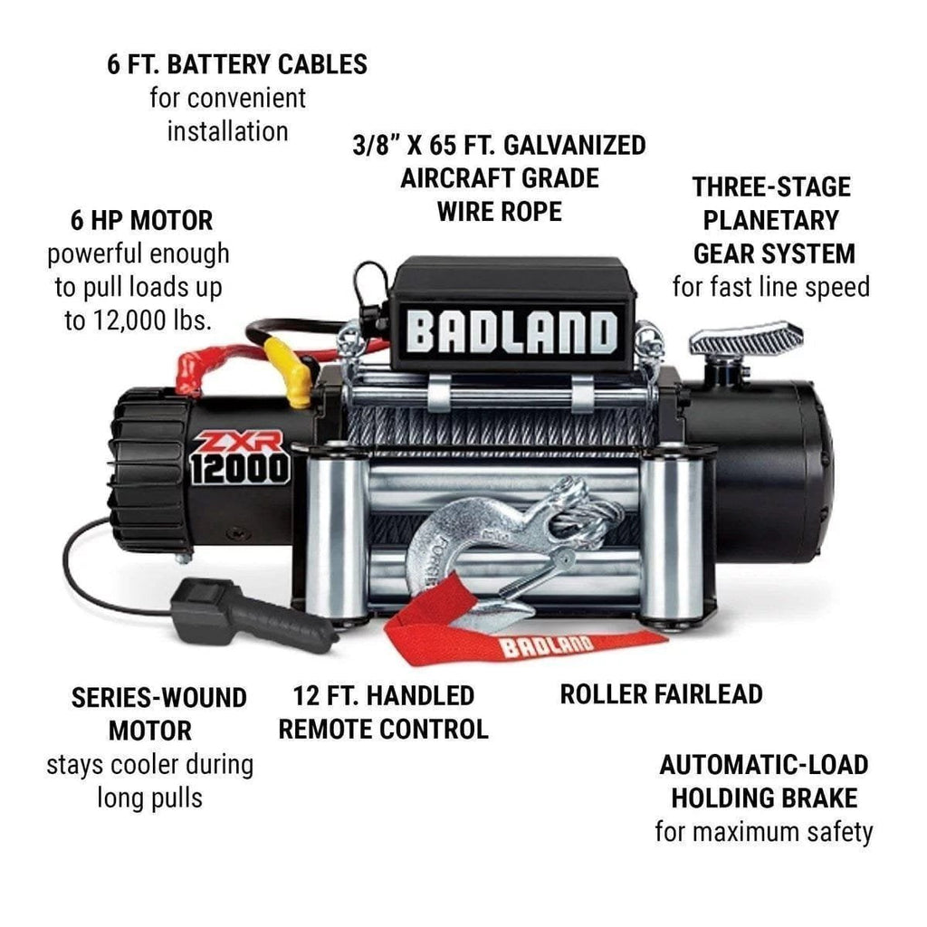 Badland Zxr 12,000 lb. Winch with Wire Rope image 1