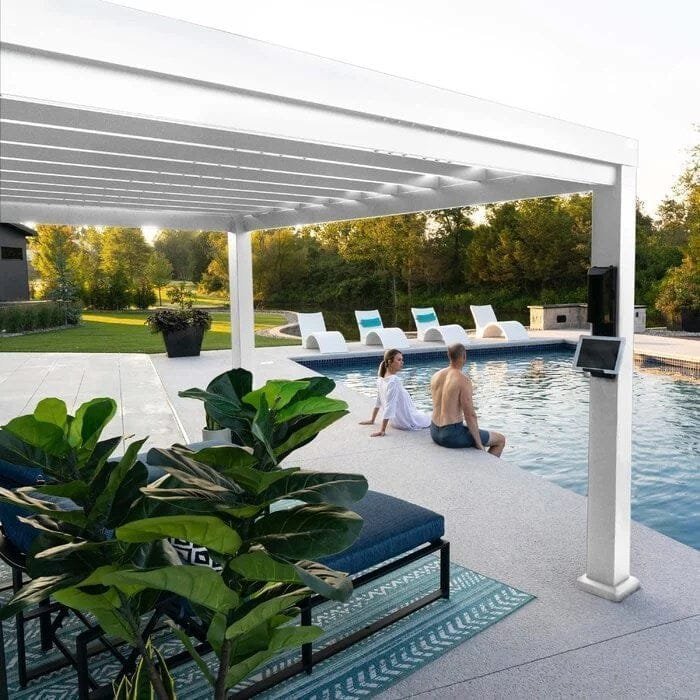 Windham 12 Ft. W x 10 Ft. D Steel Pergola with Canopy image 2
