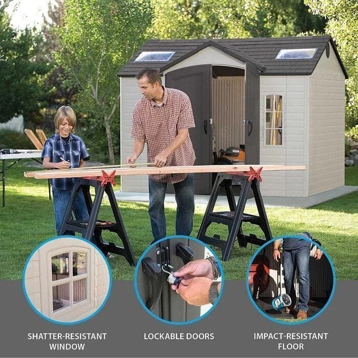 Side 10 ft. W x 8 ft. D Plastic Storage Shed image 8