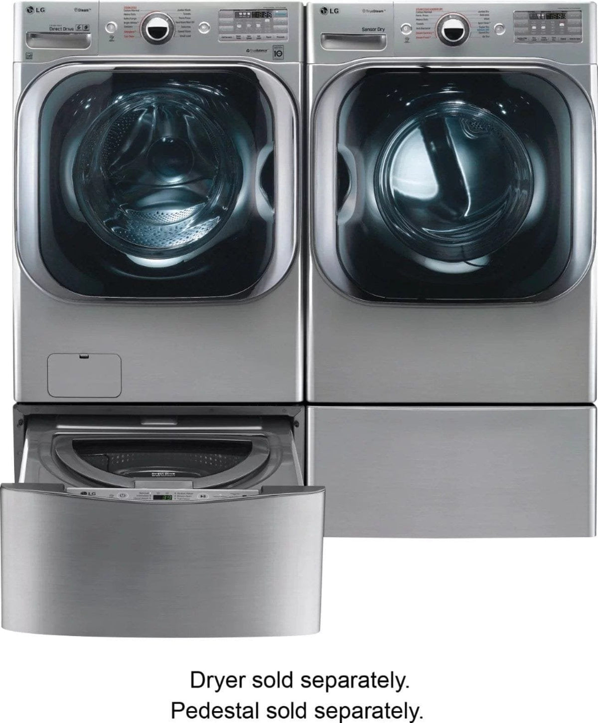 LG – 5.2 Cu. Ft. High Efficiency Front-Load Washer with Steam and TurboWash Technology – Graphite steel image 8