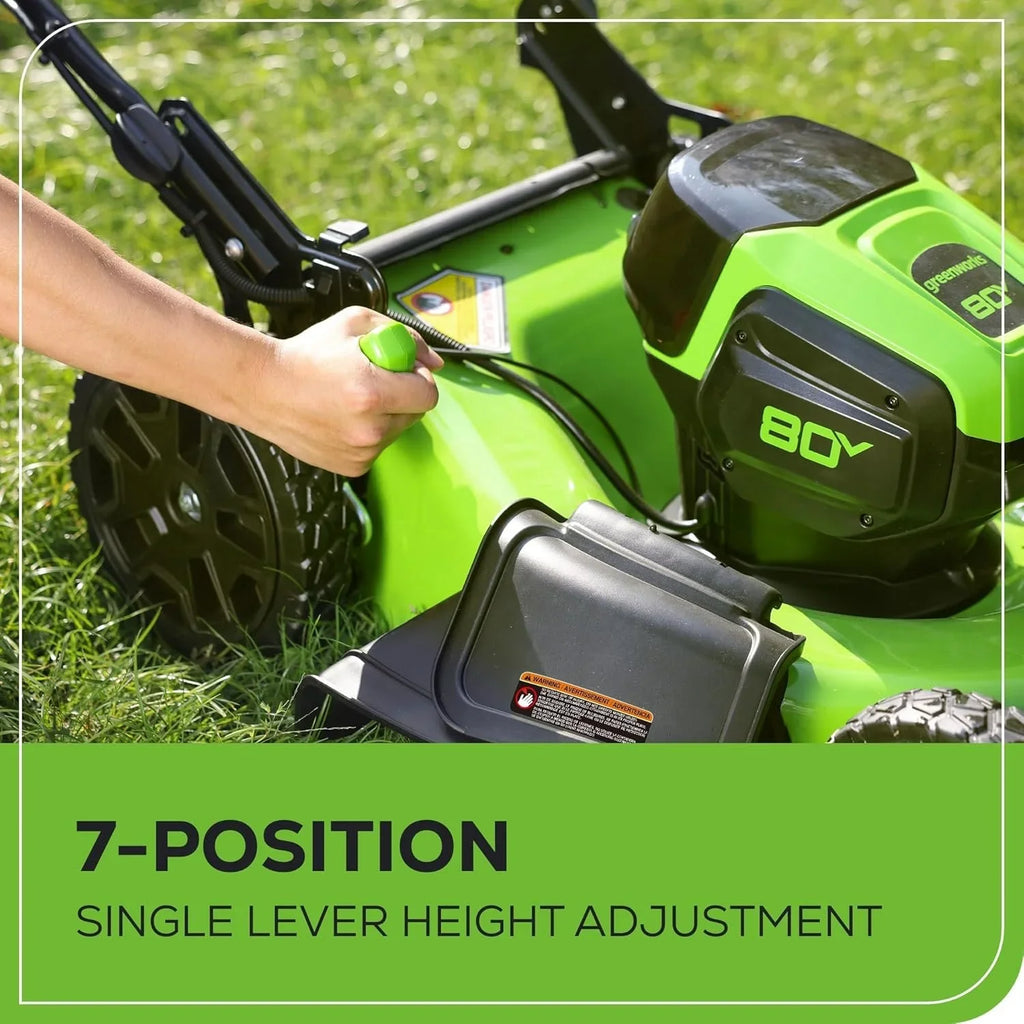 Greenworks 80V 21″ Cordless Self-Propelled Lawn Mowers. image 3