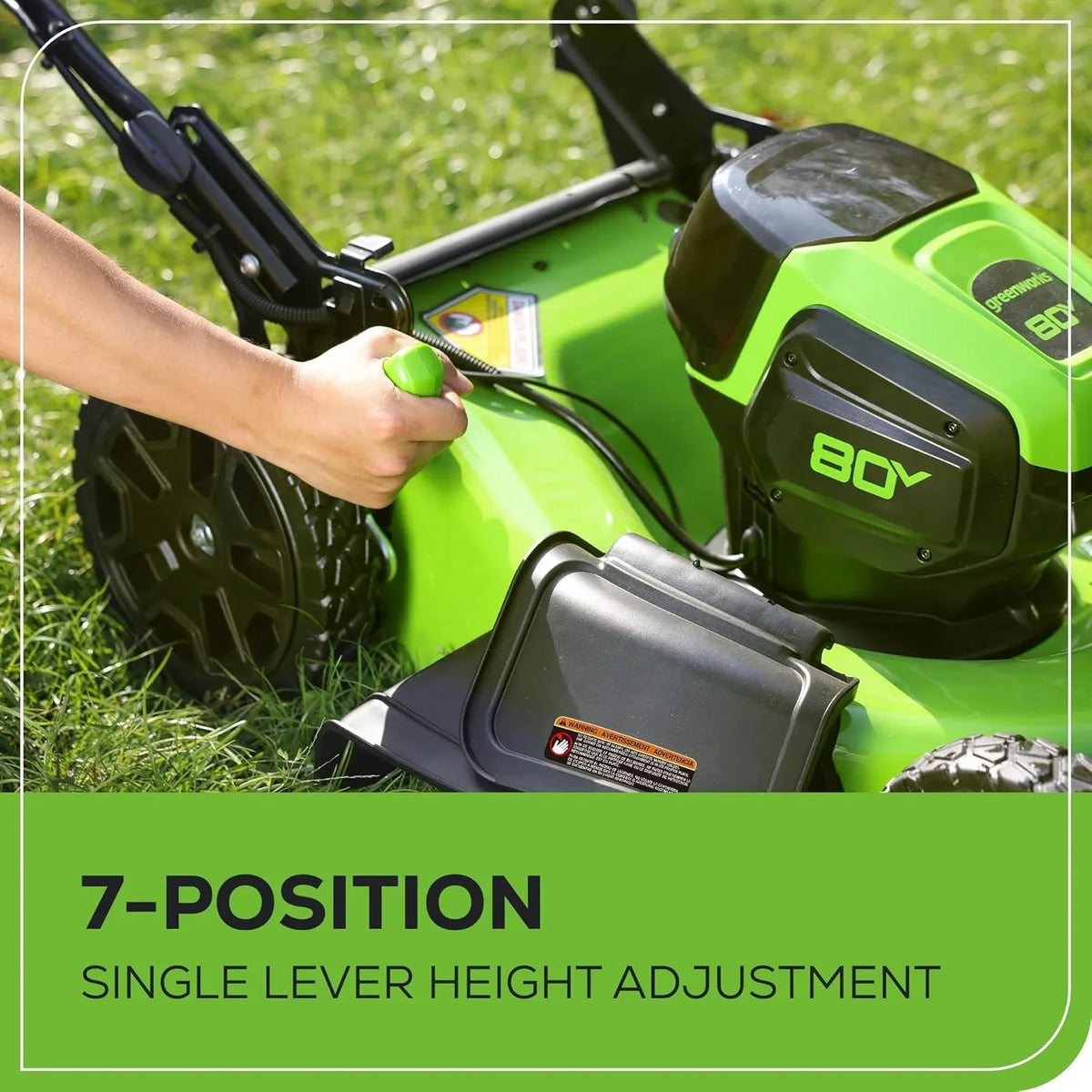 Greenworks 80V 21″ Cordless Self-Propelled Lawn Mowers. image 3