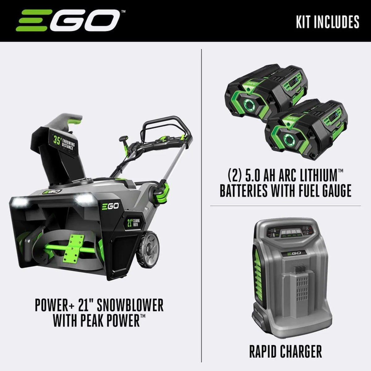EGO SNT2102 21″ Cordless Snow Blower Kits image 1