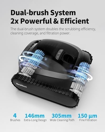 Beatbot AquaSense Cordless Robotic Pool Vacuum Cleaner – Intelligent Path Opimization, Cleans Floor, Walls, and Waterline – Ideal for Above & In-Ground Pools up to 2,260 sq.ft. image 3