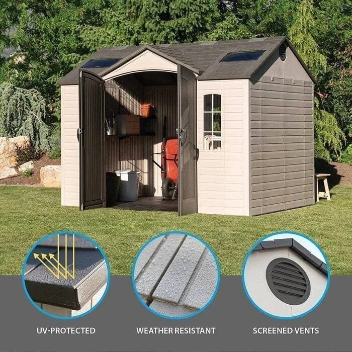 Side 10 ft. W x 8 ft. D Plastic Storage Shed image 13