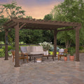 14×12 Ashford Traditional Steel Pergola With Sail Shade Soft Canopy image 0