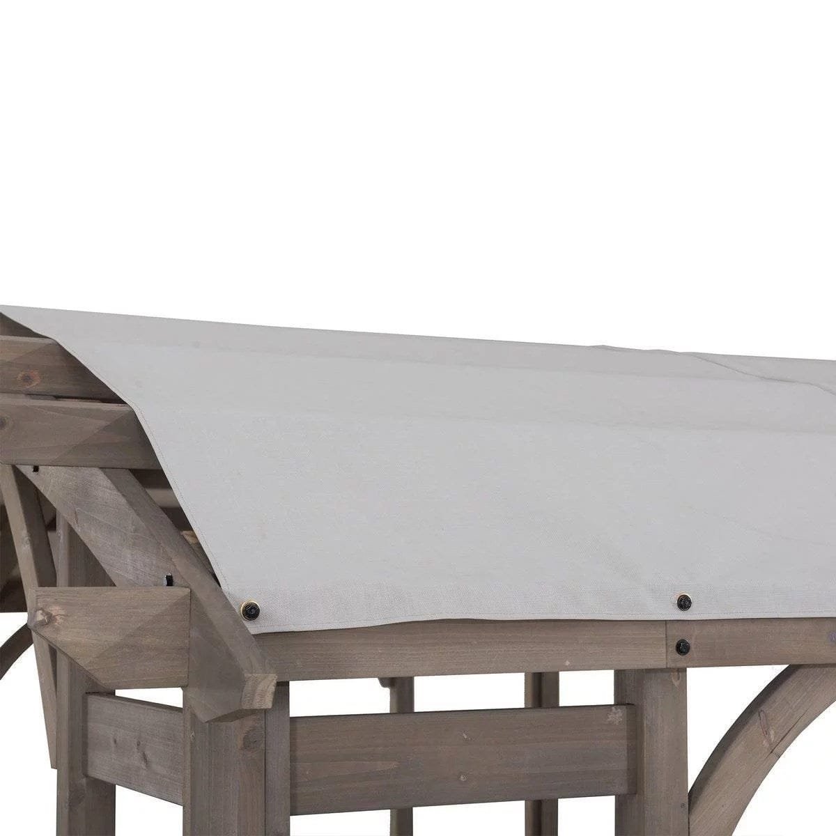 SummerCove 10 ft. x 14 ft. Light Gray Cedar Frame Arched Pergola with Shelves image 10