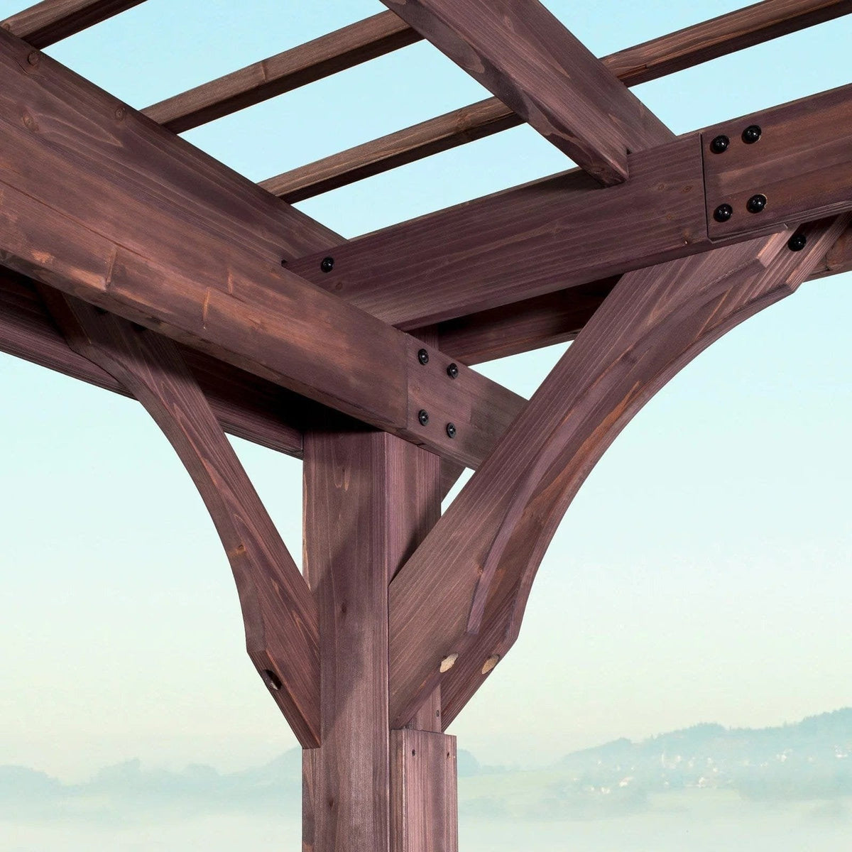 14×10 Somerville Pergola – Walnut Stain image 1