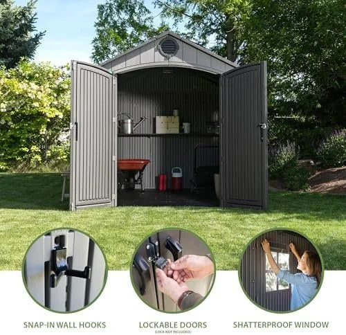 Lifetime Outdoor Storage Shed, 8 x 10 Foot, Grays image 1