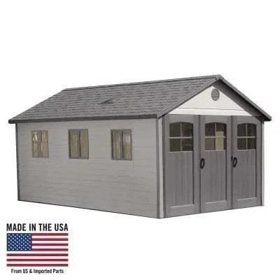 Lifetime 11 Ft. X 21 Ft. Outdoor Storage Shed With Tri-Fold Doors image 0