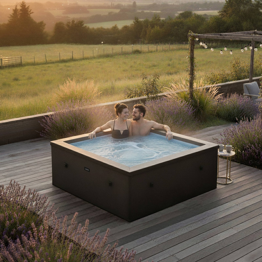 Wave Garda | 4-Person Eco Foam Hot Tub | Integrated Heater | Charcoal Black image 1