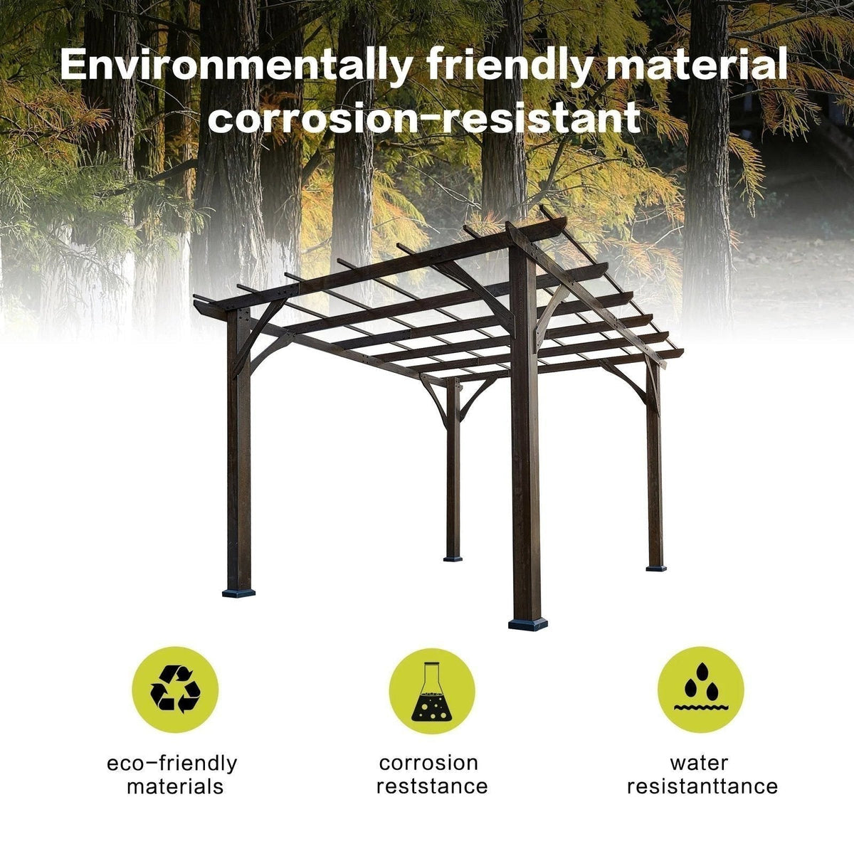 Elegant Cedar Wood Pergola – Perfect Outdoor Shade for Garden image 1