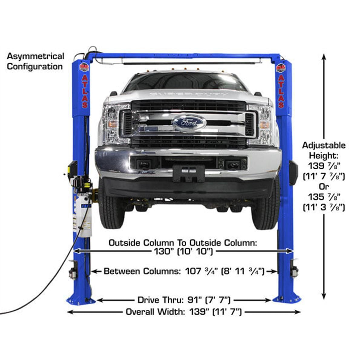 Atlas OHX10000X 10,000 lb Extra Tall 2-Post Lift