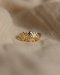 Greta Antique 18ct Gold Star Set Diamond Trilogy Ring