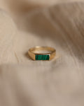 Fernande 1987 Vintage 9ct Gold Malachite Signet Ring