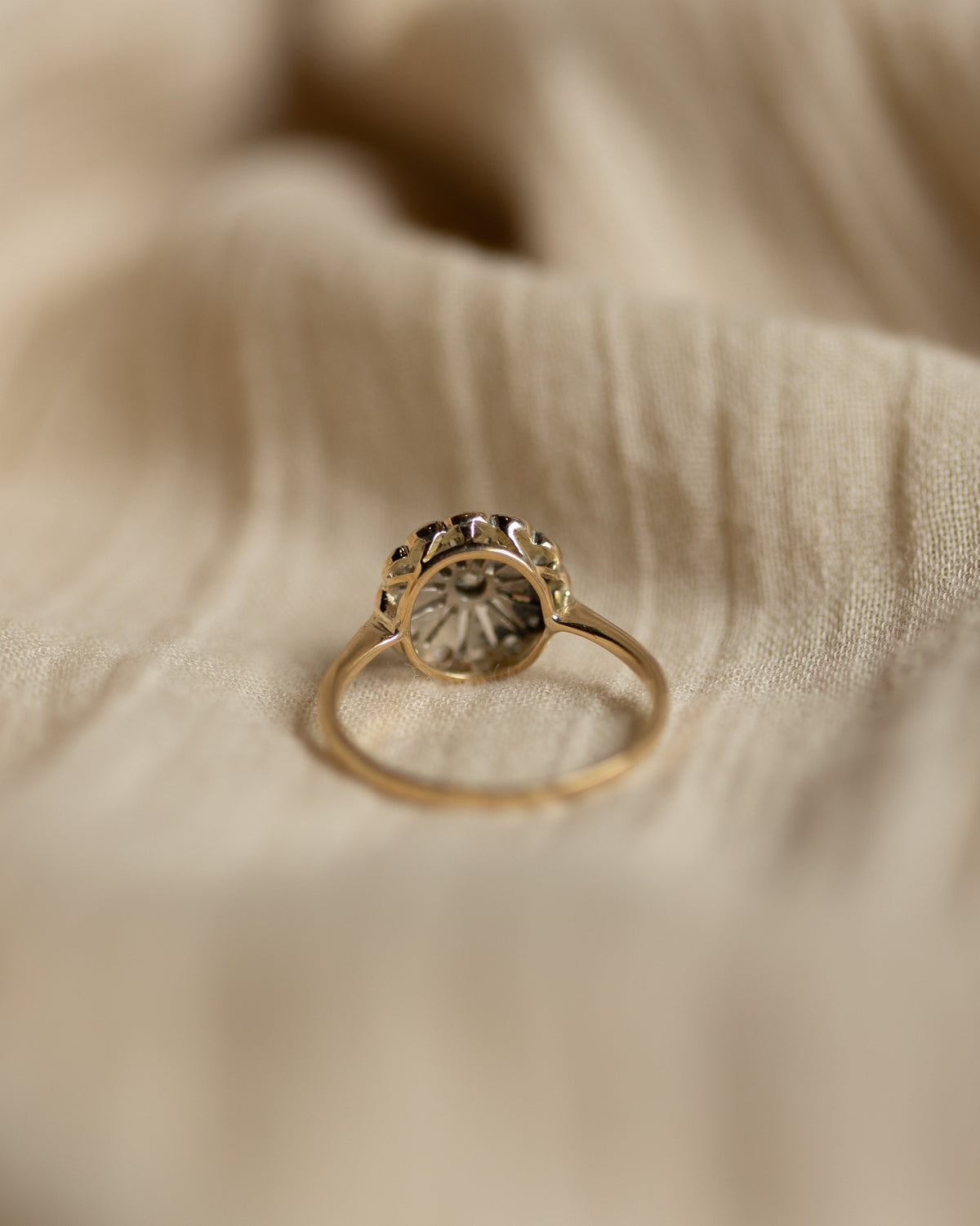 Marguerite Antique Art Deco 18ct Gold Diamond Cluster Ring