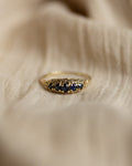 Georgie 1984 Vintage 9ct Gold Sapphire Five Stone Ring