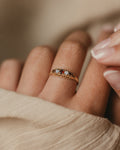Anne 1990 Vintage 9ct Gold Garnet & Opal Five Stone Ring