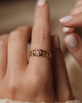 Ida 1919 Antique 18ct Gold Ruby & Diamond Flowerhead Ring