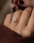 Harriet Vintage 9ct Gold Opal Flowerhead Cluster Ring