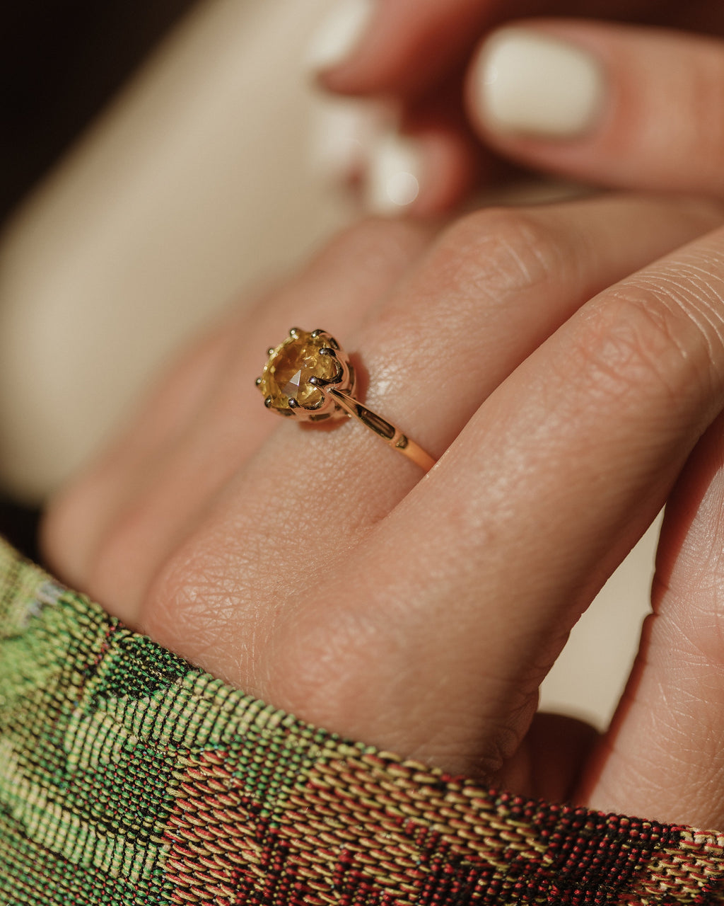 Faye Vintage 18ct Gold Citrine Single Stone Ring