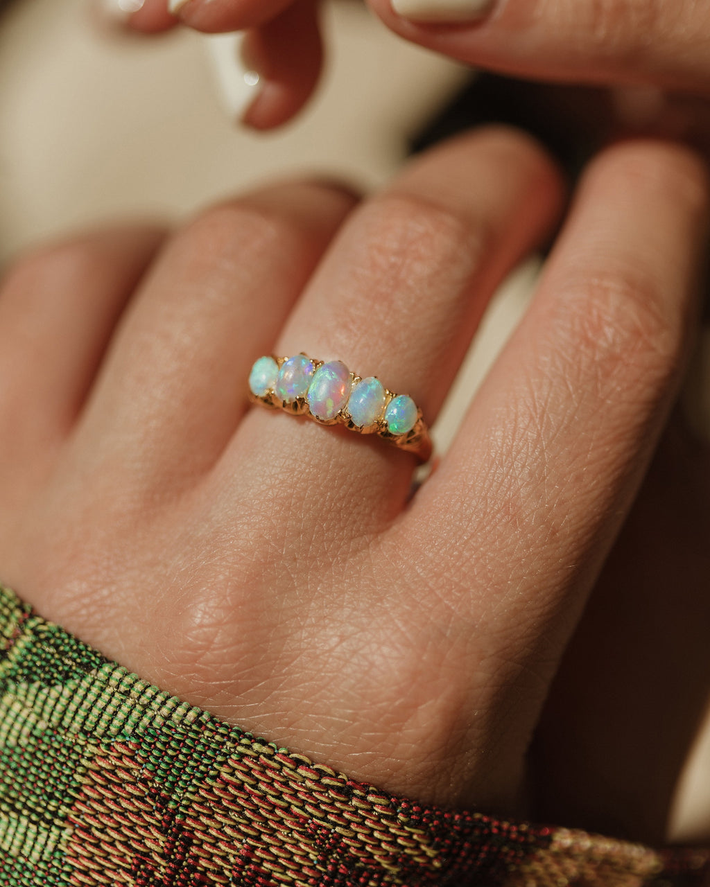 Jemima Antique 15ct Gold Opal Five Stone Ring