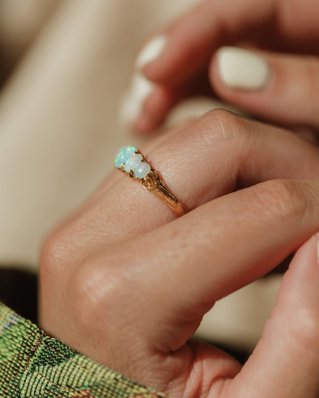 Jemima Antique 15ct Gold Opal Five Stone Ring