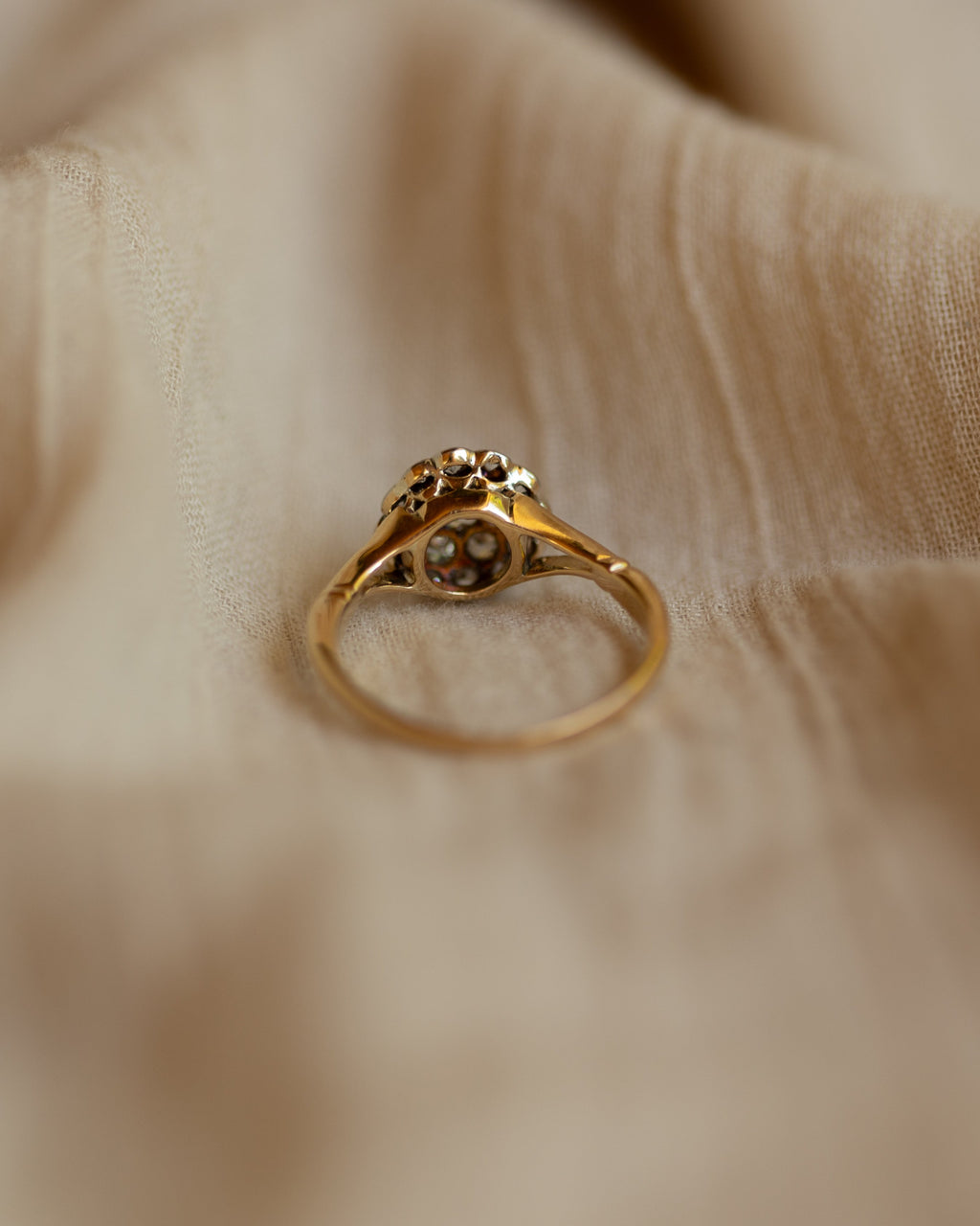 Belinda Antique 18ct Gold Diamond Cluster Ring