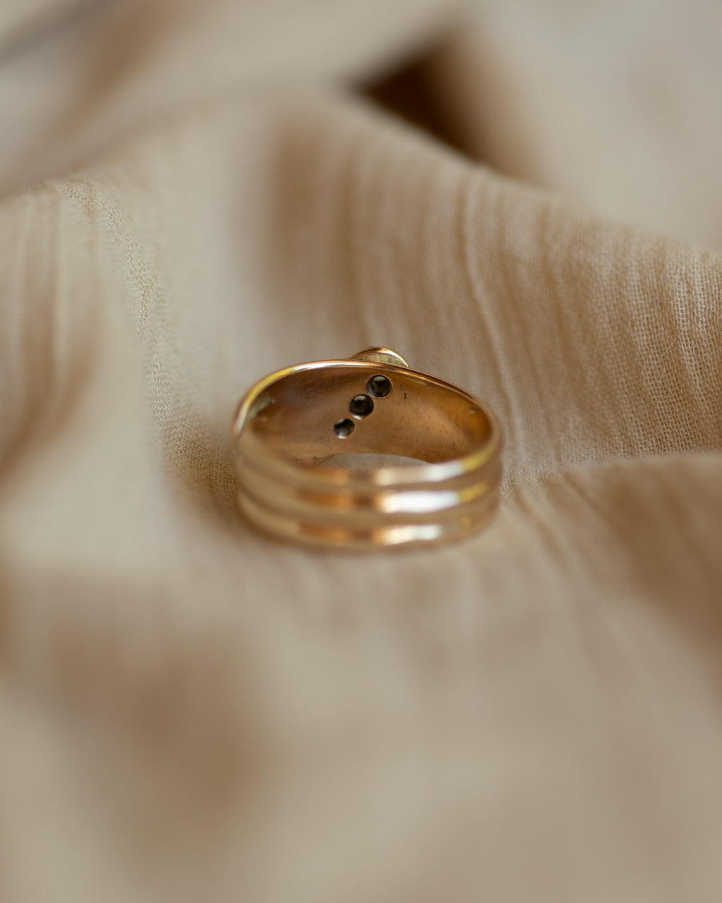 Selina 1960 Vintage 9ct Gold Ruby & Paste Snake Ring