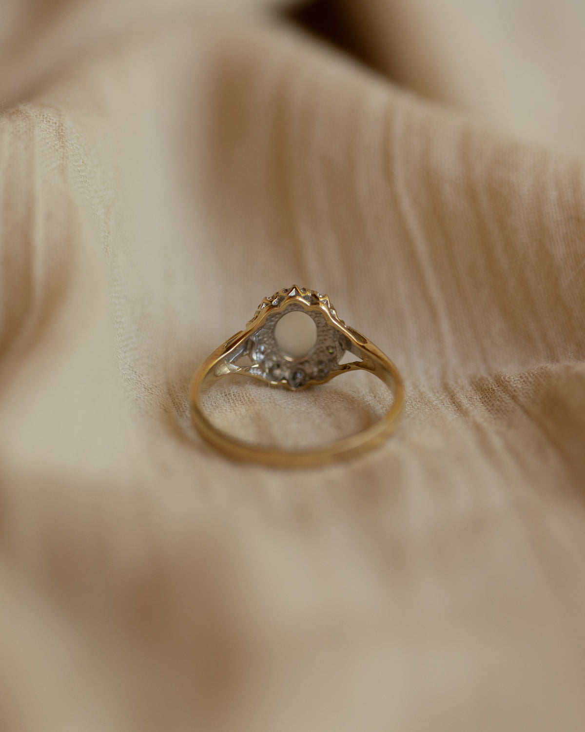 Helena Vintage 9ct Gold Opal & Diamond Cluster Ring