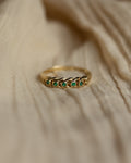Mamie Vintage 9ct Gold Emerald Five Stone Ring
